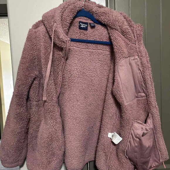 Reebok Teddy Bear Hoodie | Soft Fleece Zip Front | Size Large - Picture 6 of 7